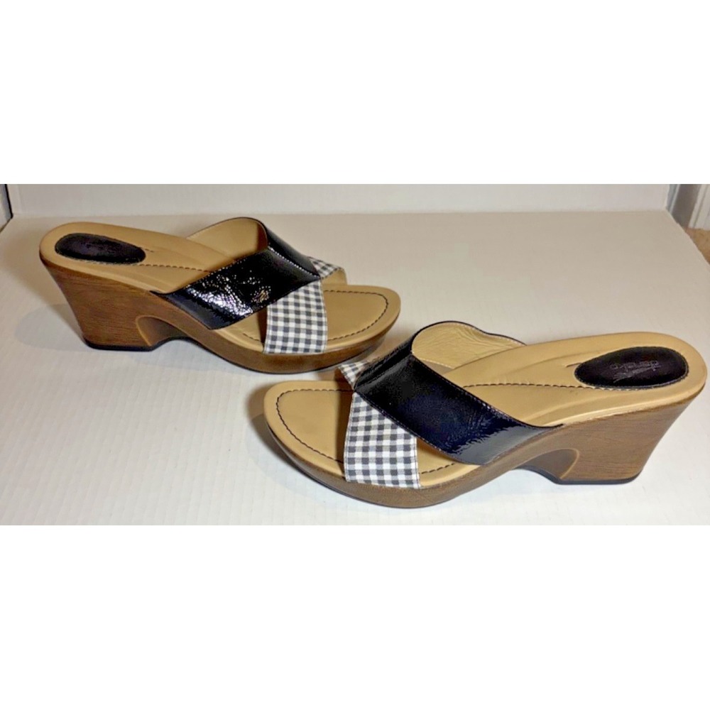 Dansko size 42 slide sandals‎ black and white gingham
